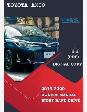 toyota axio 2019-2020 owners manual